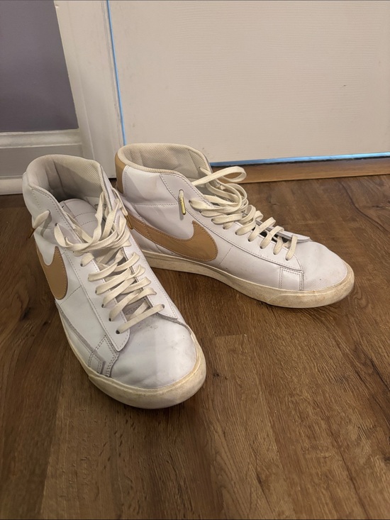 Nike Other - Nike Blazer Mid-Top Sneakers in White with Tan Swoosh